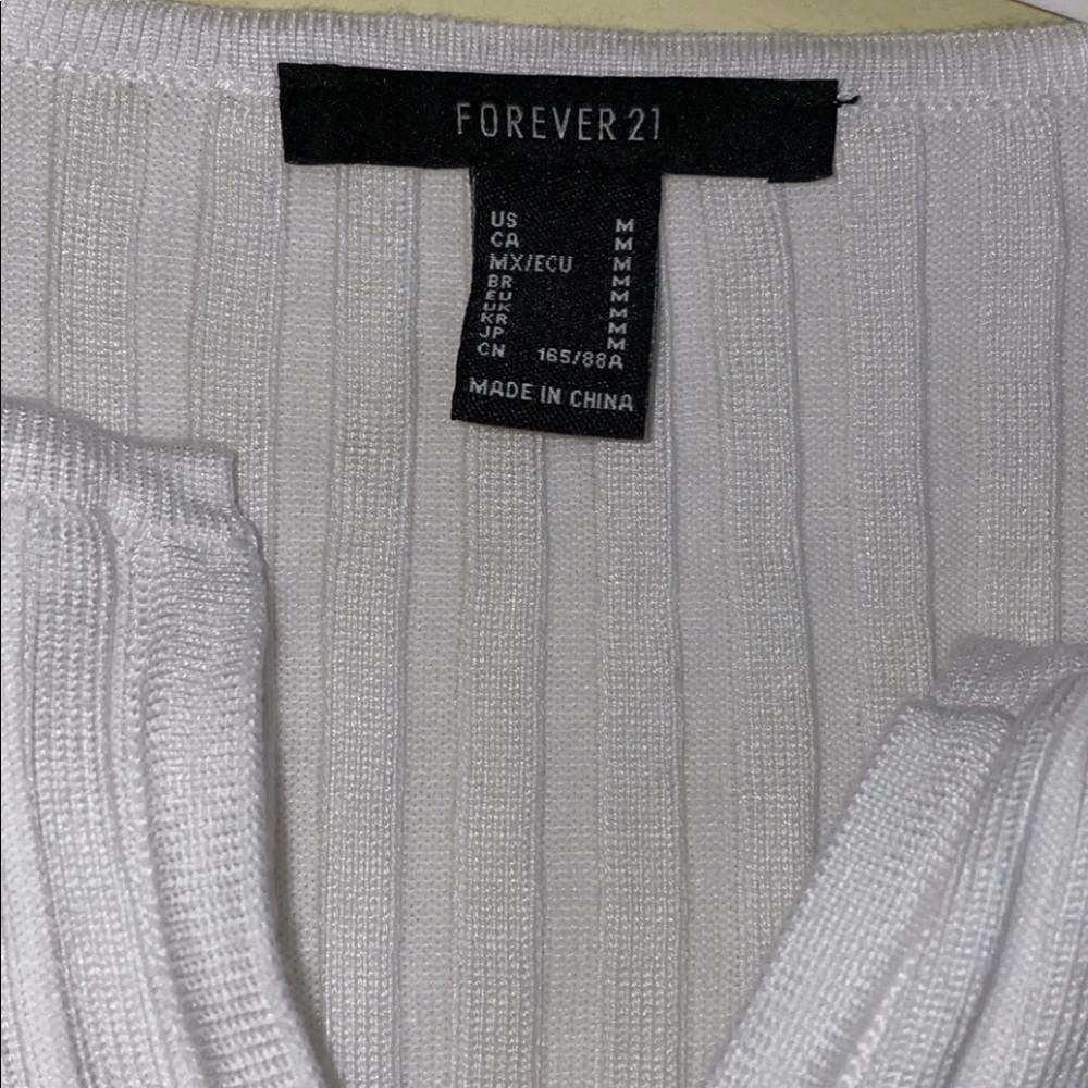 Forever 21 long sleeve white button up cardigan